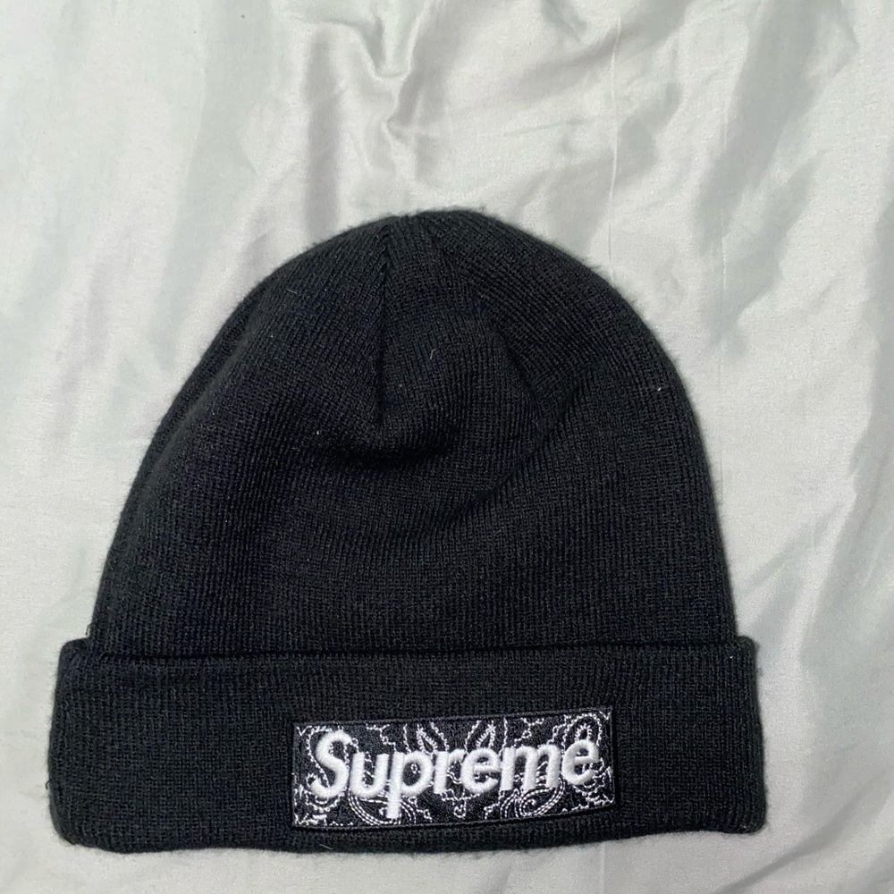 Black Supreme Bandana Box Logo Beanie